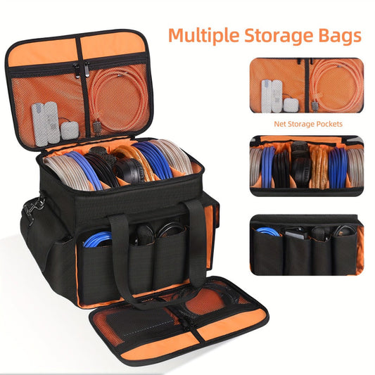 DJ Gig Bag with Removable Dividers, Padded Controller Mixer Carrying Case, Modular Interior, Touring Studio Travel Ready