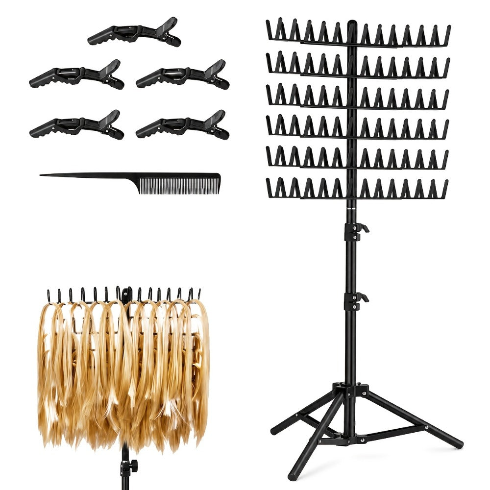144 Peg Hair Extension Rack Freestanding Organizer with Divider Separator – Standing Braiding Hair Holder Display Stand for Salon Home