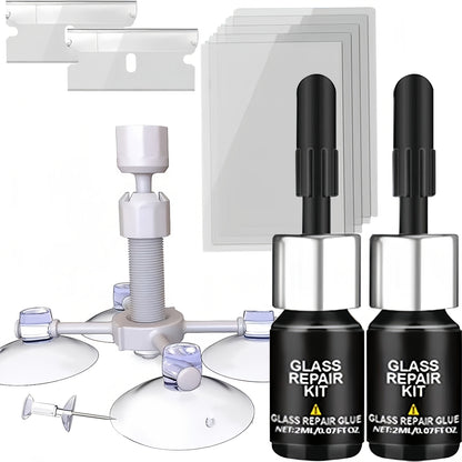 Windshield Repair Kit – 15-Min Quick Fix for Chips, Cracks & Rock Damage | Windshield Crack Repair Fluid with Curing Film, No Tools Needed
