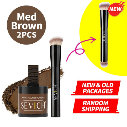 Hair Root & Hairline Concealer Powder Kit with Brush, Instant Coverage for Thinning Hair, Receding Hairline & Bald Spots