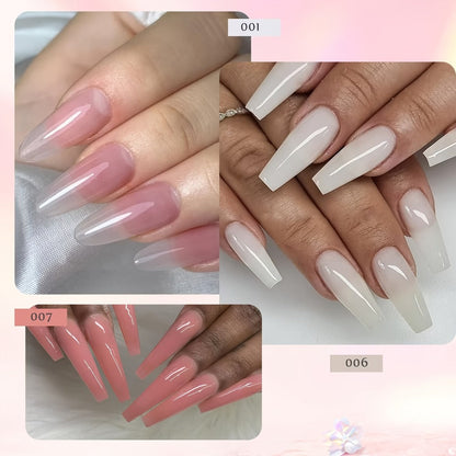 Poly Nail Gel Extension Kit 6 Colors with USB UV LED Lamp & Slip Solution – All-in-One Polygel Nail