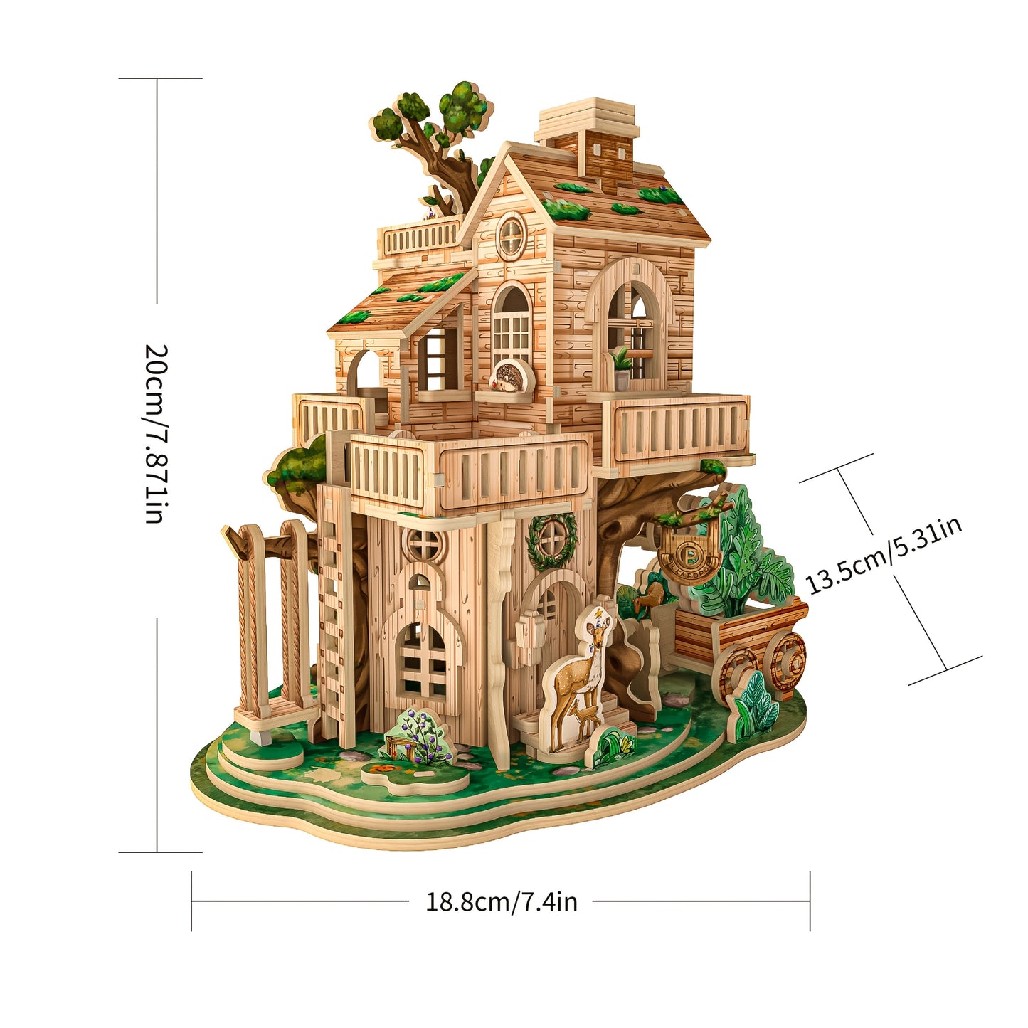 Rotating Merry-Go-Round Wooden Puzzle Kit, Mechanical Carousel 3D Model for Adults & Teens, DIY Kinetic Display Piece