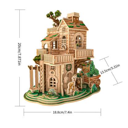 Rotating Merry-Go-Round Wooden Puzzle Kit, Mechanical Carousel 3D Model for Adults & Teens, DIY Kinetic Display Piece