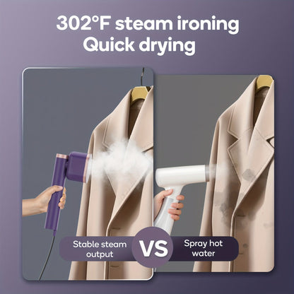 Handheld Garment Steamer 1200W – Portable Clothes Steamer with 15-Second Heat-Up, Dual Steam Settings, Lightweight Travel & Home Steam Iron