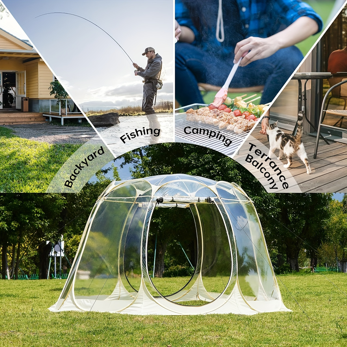 Bubble Tent Clear Dome Igloo Outdoor Stargazing Camping 10ft 12ft