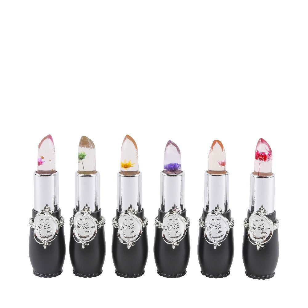 Color Changing Lip Balm Set 6PCS Flower Jelly Lipstick Thermostat Tinted Peach Flavor, for Makeup, Travel and Everyday Vanity Use