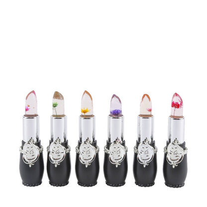 Color Changing Lip Balm Set 6PCS Flower Jelly Lipstick Thermostat Tinted Peach Flavor, for Makeup, Travel and Everyday Vanity Use