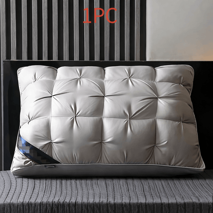 Tufted Bed Pillow in White or Grey with 1-, 2- and 4-Piece Checkout Options and Zipper Detail