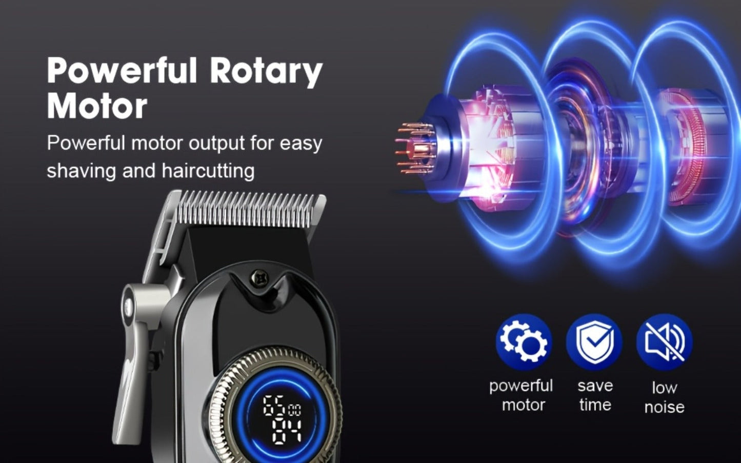 Hair Clipper LQT Blue Multi-Tool Grooming Set Options with Digital Displays, USB Charging and Guide Combs