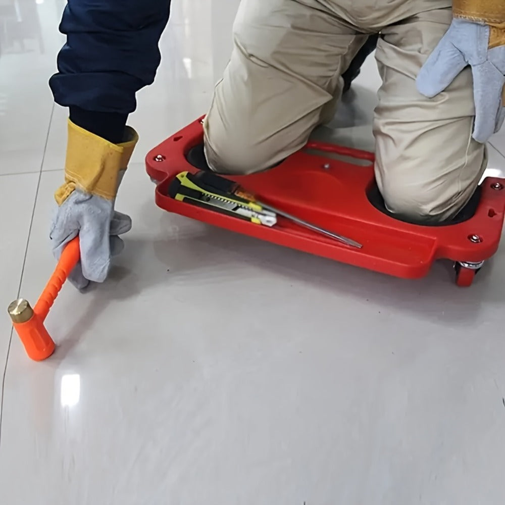 Rolling Knee Pad Platform with Wheels – ABS Cushioned Kneeling Pad, Built-In Tool Tray, Multi-Function Roller for Car Repairs, Flooring