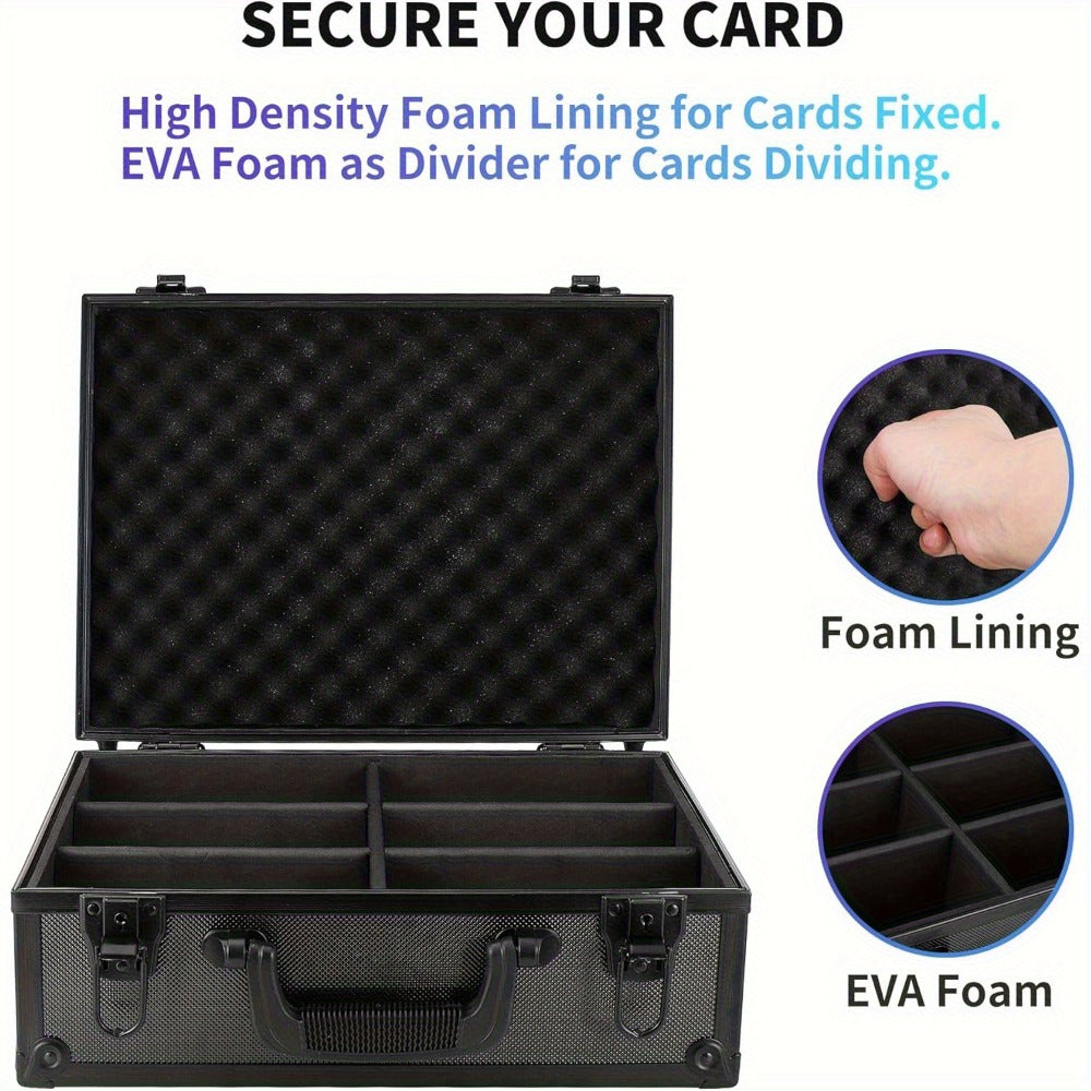 Trading Card Storage Box for 3x4 Top Loads 35pt Rigid Cards Holds 600 Plus – Sports Card Organizer Case with Lock for Pokemon Baseball