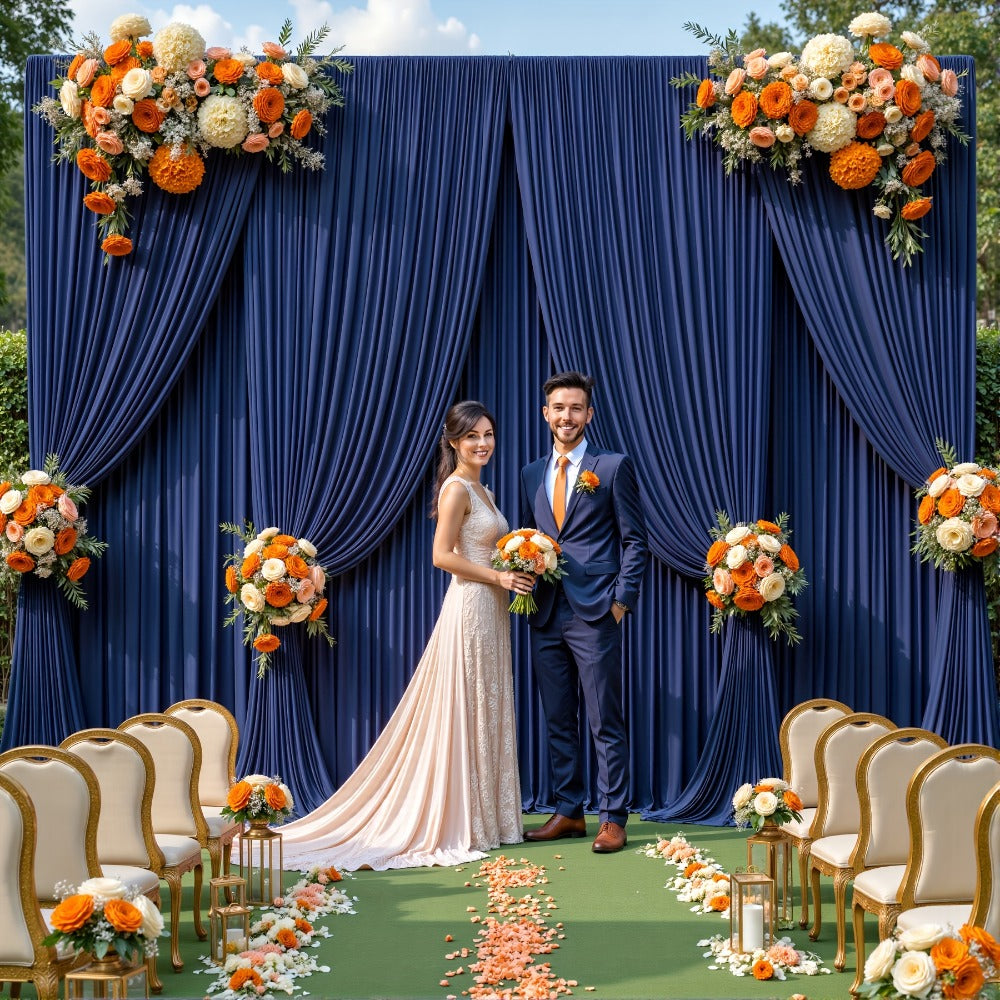 Photography Backdrop 4-Pack 5x10ft Polyester Spandex Background Cloth | Wrinkle-Resistant, Soft & Smooth with Pole Pockets | Wedding