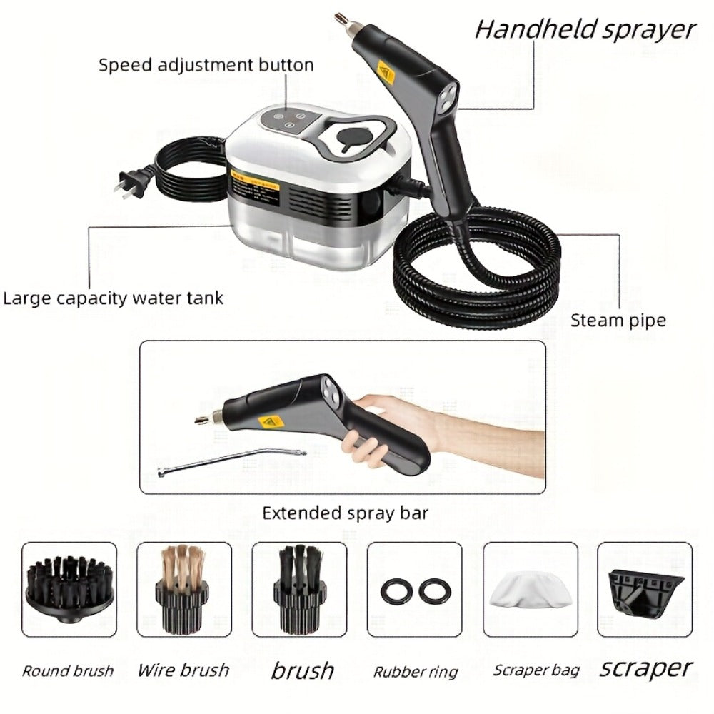 High Temperature Steam Cleaner Handheld Carpet Cleaner High Pressure for Kitchen Grease Sofa Air Conditioner Washing Machine Tile Grout Easy