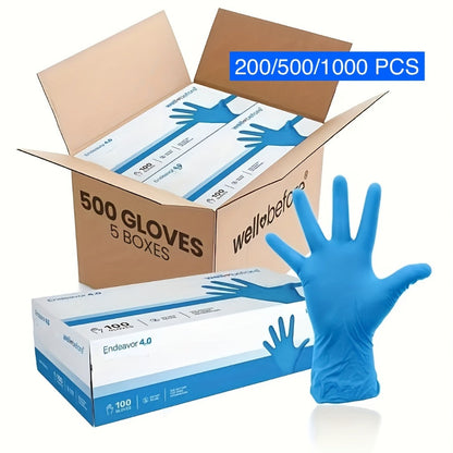 Anti-Slip Nitrile Gloves Bulk 200/500/1000pcs, Disposable Latex-Free Gloves for Aquarium Cleaning Pet Care Food Handling, S M L Sizes
