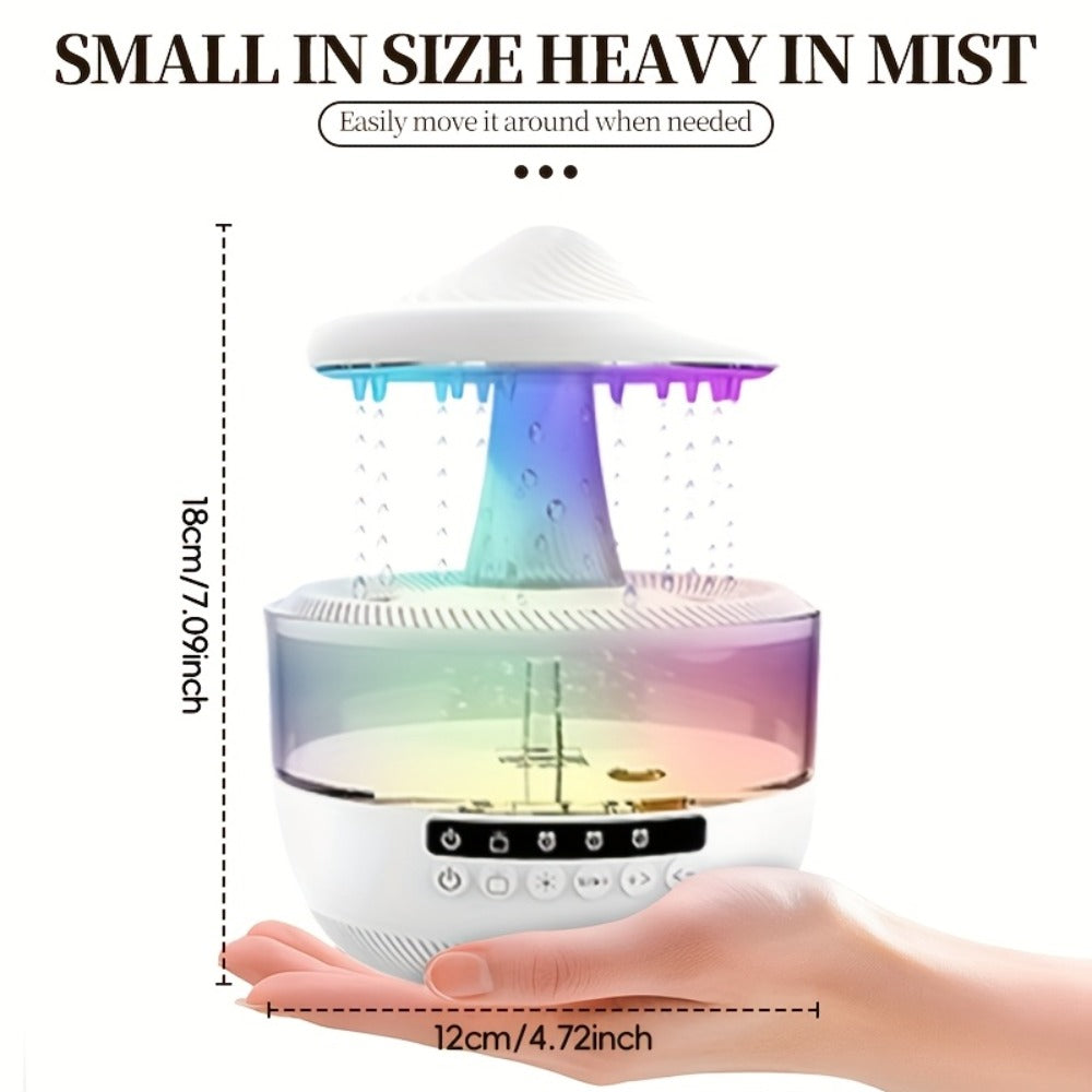 Aromatherapy Diffuser Humidifier Upgraded Colorful Raindrop Music Design 7-Color LED Night Light Large Capacity Quiet Operation for Bedroom