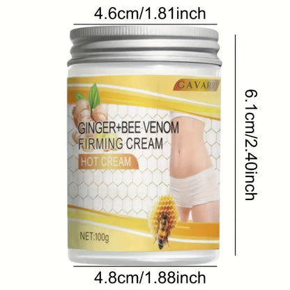 Body Firming Cream for Women – Ginger & Bee Venom Tightening Lotion with Glycerin, Aloe Vera & Vitamin E, Targets Abdomen Arms Legs Waist