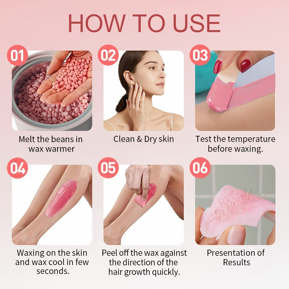 Hard Wax Beads 1000g for At Home Hair Removal, Six Color Choices for Face and Body Waxing for Women and Men