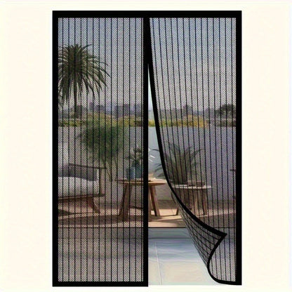 Magnetic Screen Door with Heavy Duty Metal Frame – Self-Closing Mesh Door Curtain, Insect-Proof Bug Screen with Frame Shackle