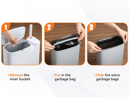Disposable Toilet Brush with Trash Can 3-in-1 Set Replaceable Brush Heads Space-Saving for Entryways, Bedrooms and Living Spaces