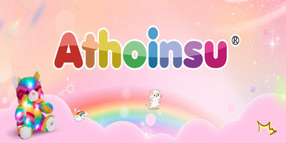 Plush Toy Rainbow Cat with Glowing Color Points and Music for Bright Interactive Display for Character Display, Room Decor and Gift