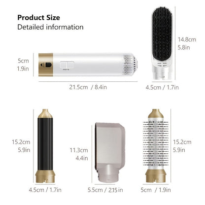 Air Wrap Hair Dryer Brush Set 5-in-1 Ionic Styler, Blow Dryer, Straightening Brush & Dual Air Curler (Clockwise & Counterclockwise)