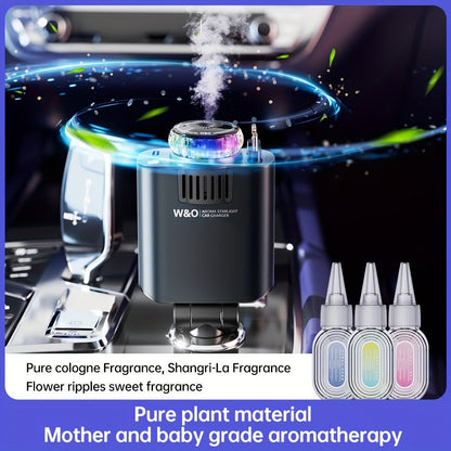 3-in-1 Car Charger, Air Freshener & Starry Sky Ceiling Light – Retractable Type-C & Lightning Cable, Aromatherapy Perfume