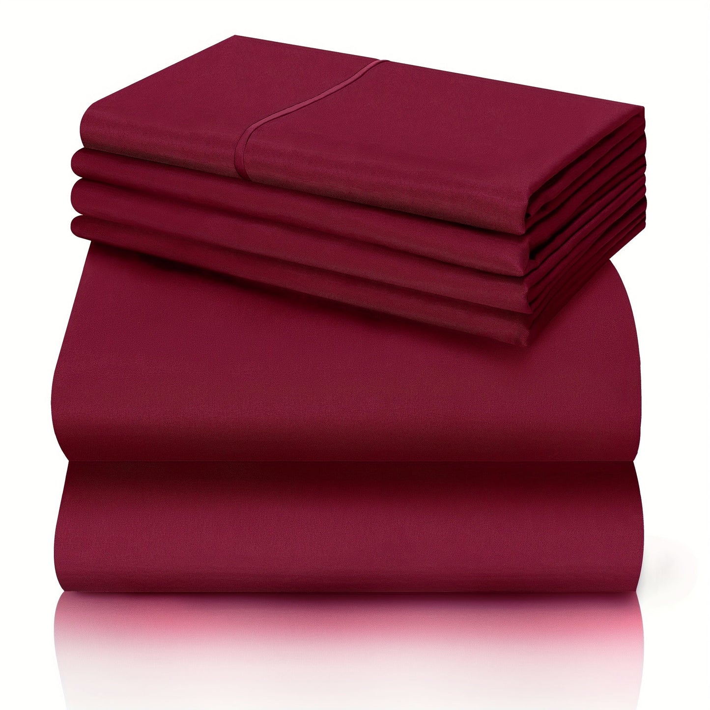Bed Sheet Set California King 6-Piece Microfiber with 18-Inch Pocket and Sixteen Solid Color Choices