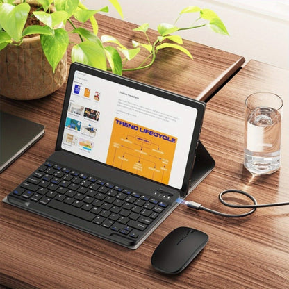 Wireless Keyboard and Mouse Combo with Mouse Pad, Silent 2.4G USB Full Size Keyboard Mouse Set for PC Laptop Mac Desktop