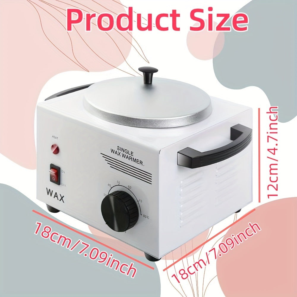 Electric Wax Warmer Kit Adjustable Temperature 0-100°C Aluminum Pot Anti-Scald – Professional Hair Removal Wax Heater Machine for Body Legs