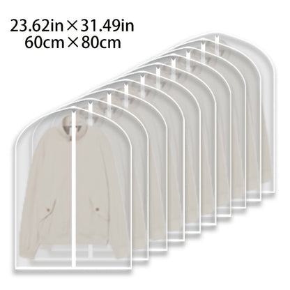 Garment Bags 10 Pack Waterproof Transparent – Hanging Clothes Storage Bags with Full Zipper for Wardrobe, Travel & Closet Organization