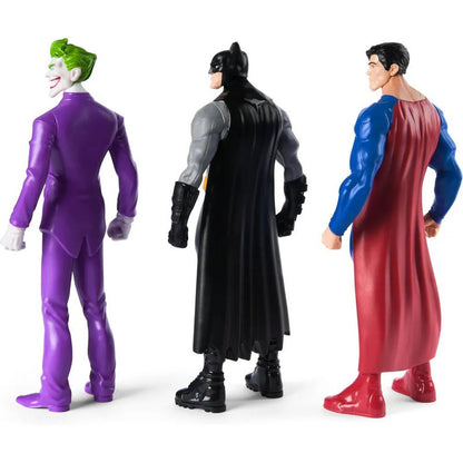Batman Superman Joker Action Figure 3-Pack DC Comics, Superhero Collectible Toy Set for Boys Girls Kids Ages 3+