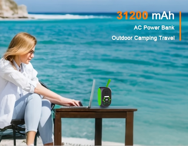 Power Station with Solar Panel, 99.84Wh 120W LiFePO4 Unit with 30W Foldable Solar Panel and Five Outputs