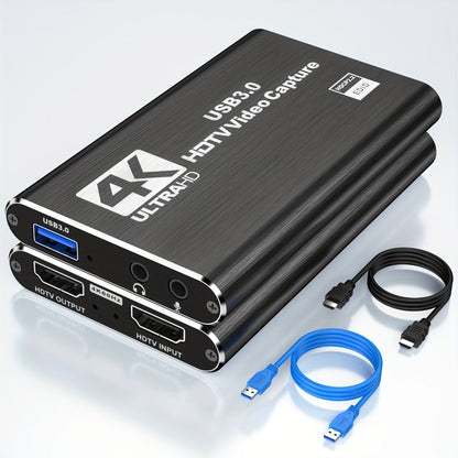 HDMI Capture Card with Microphone & 4K Loop-Out for Streaming, 1080P 60fps USB Video Recorder for Gaming