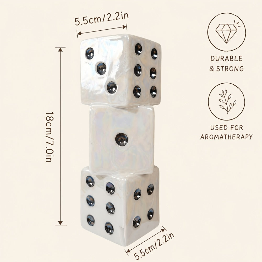 Ceramic Dice Vase for Dried Flowers Pampas Grass Rose Modern Square Flower Vase Unique Home Decor Gift Handmade Decorative Vase for Living