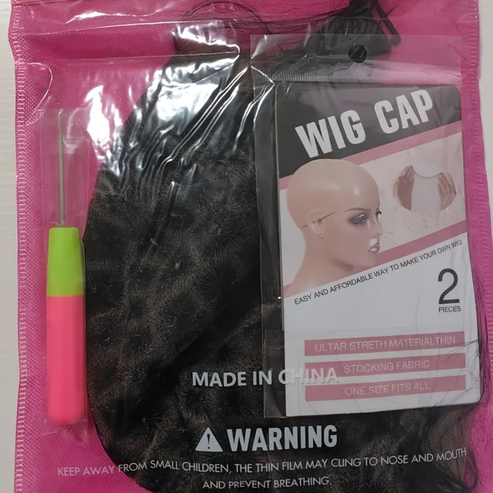 Crochet Wig Cap DIY Braiding Set Double Full Lace Baby Hair Premade Lace Front | Nylon Hair Net Hook Tool for Making Braided Wigs 82 109 112