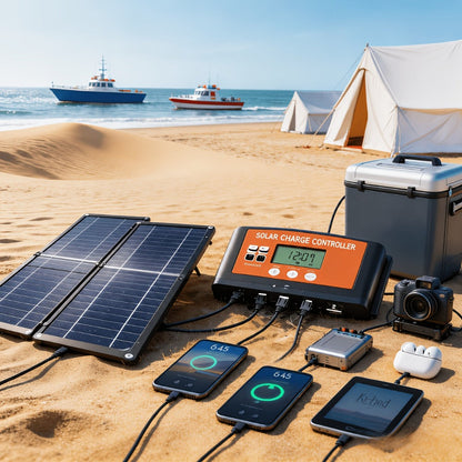 Monocrystalline Solar Panel Kit 18V with 100A Charge Controller – Portable High-Efficiency Solar Charger for RV, Camping