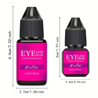 2-Pack Lash Extension Glue, Ultra Fast Dry 0.5, 1s, 6, 7 Week Retention, Black Eyelash Adhesive