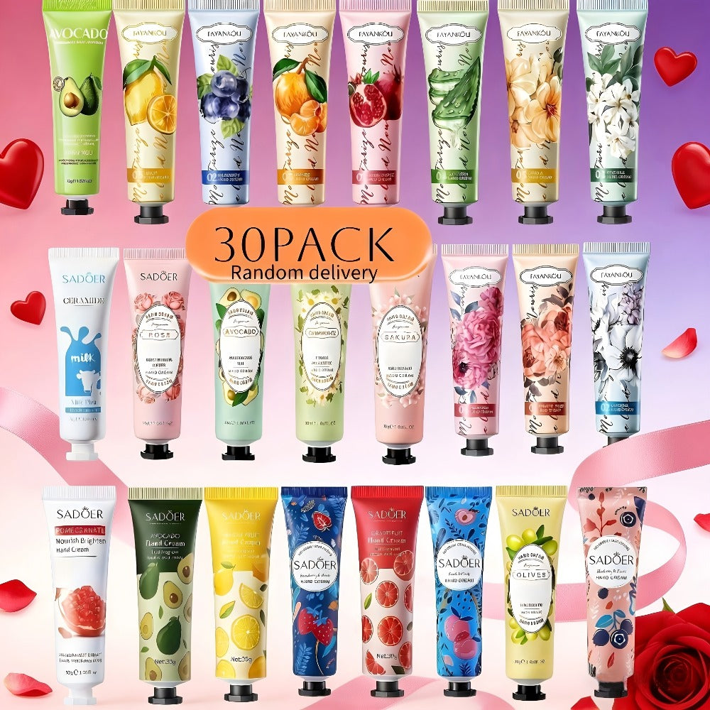 Wedding Favor Hand Cream Set 30pcs – Sadoer Travel Size Mini Moisturizing Lotion with Lactic Acid & Glycerin