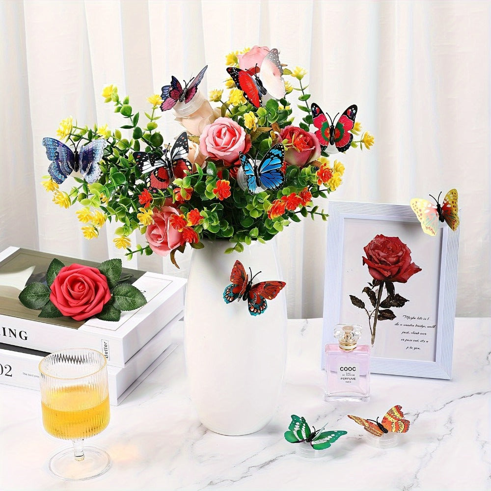 LED Butterfly Wall Stickers 30pcs 3D Glowing Butterfly Decorations Night Light Colorful Wall for Entryways, Bedrooms and Living Spaces