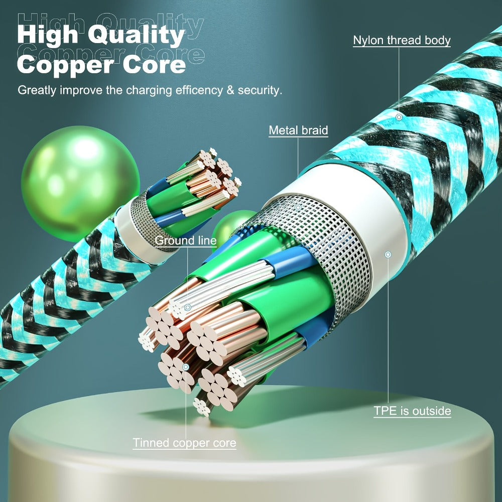 10ft Nylon Braided Lightning Cable 3-Pack MFi, USB-A to Lightning iPhone Charger Cord for iPhone 14 13 12 11 Pro Max XS XR X 8 7 SE