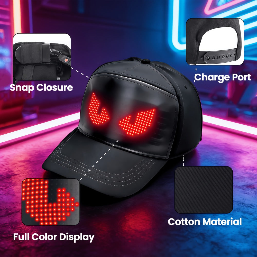 LED Party Hat App Controlled Programmable Light Up Hat, Custom Text Music Images for Rave Club Dance Halloween 4th of July Festival