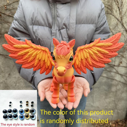 Pegasus Flying Horse Figurine Articulated 3D Printed, Large Poseable Mythology Fantasy Sculpture 10 Color Styles