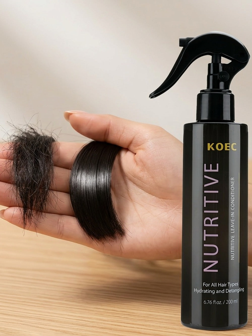 Leave-In Conditioner Spray 2 Bottles 13.53oz Detangler with Snail Serum Anti-Frizz Deep Conditioning Shine-Boosting Moisturizing for Curly