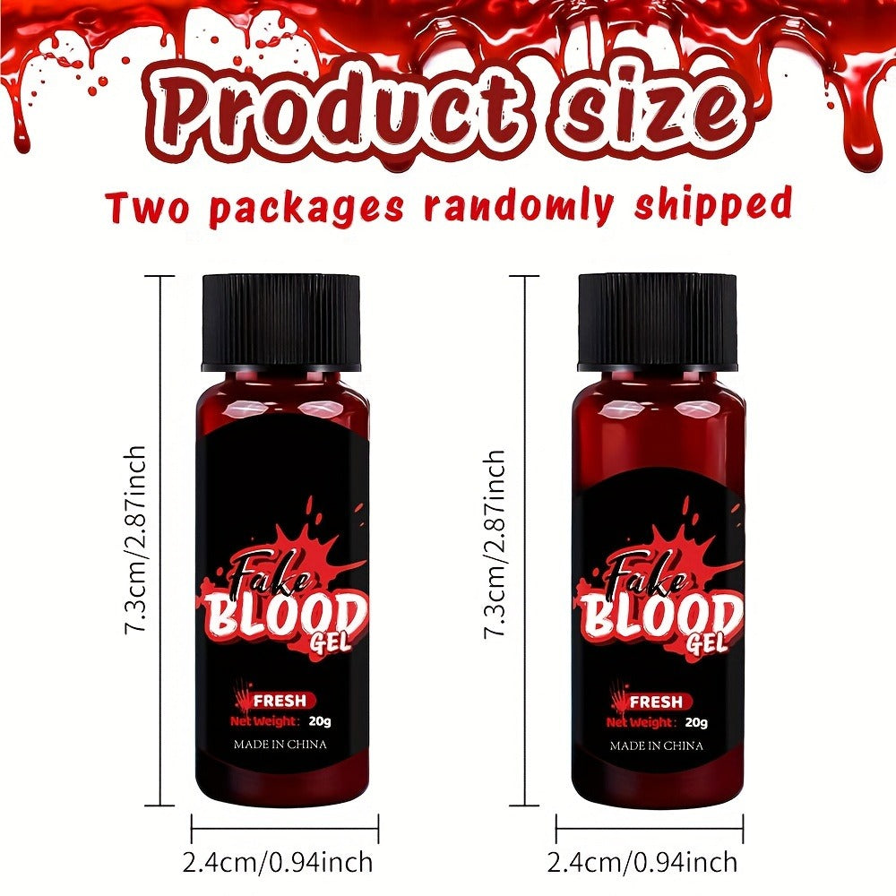 Fake Blood Makeup Kit 3pcs SFX Paste with Brush – Realistic Fresh Dark & Old Blood Special Effects Makeup for Halloween Zombie Vampire