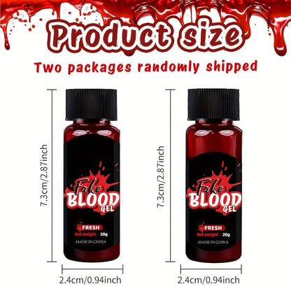 Fake Blood Makeup Kit 3pcs SFX Paste with Brush – Realistic Fresh Dark & Old Blood Special Effects Makeup for Halloween Zombie Vampire