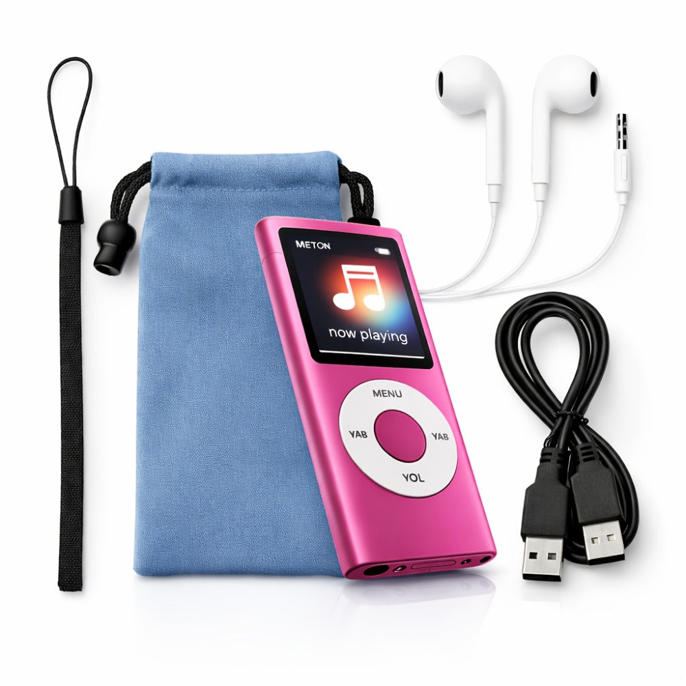 Portable MP3 Music Player with 1.8" LCD Display, Compact Digital Audio Player with FM Radio, Voice Recorder