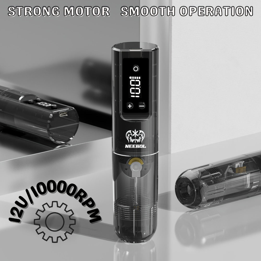 Wireless Rotary Tattoo Machine Neebol Cordless Pen, 6- Battery Life, Portable Design, Cartridge Compatible
