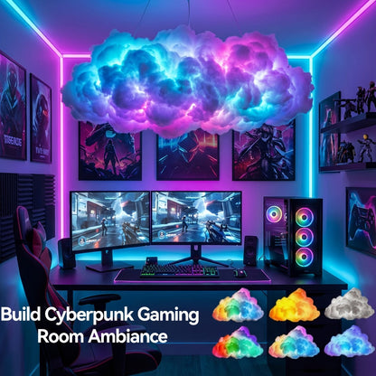 3D Thunder Cloud Lamp RGB Music Sync LED Light USB Powered Sound Sensitive IC Mood Lighting for Entryways, Bedrooms and Living Spaces
