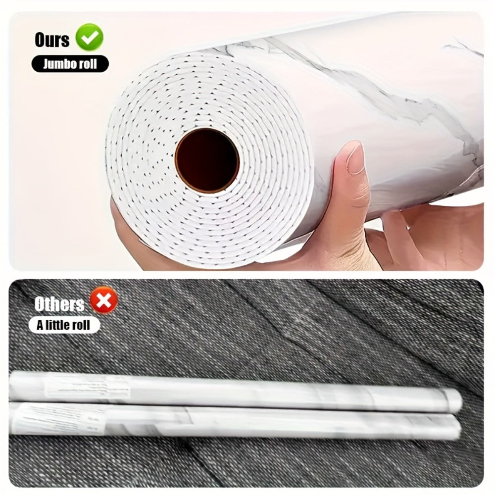 Peel and Stick Floor Tile Sticker 15.7"x118" Self-Adhesive Marble Pattern Vinyl Roll for Entryways, Bedrooms and Living Spaces
