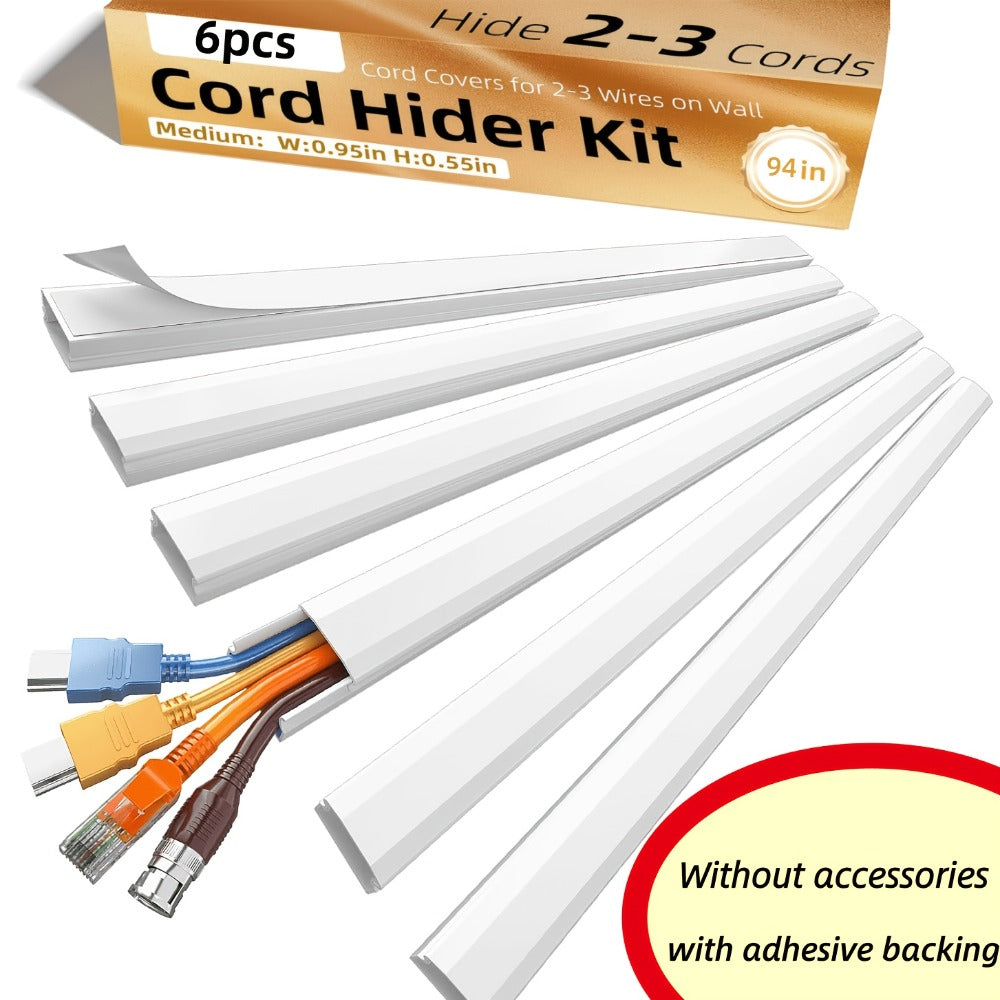 Cable Raceway Cord Hider for Wall Paintable White Self-Adhesive No-Drill for an Everyday Personal Care Routine